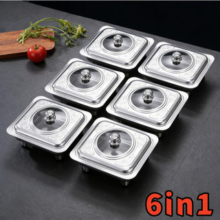 6IN1 Stainless Steel Food Warmer with Lid