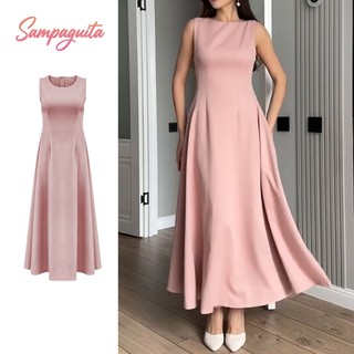 Pink formal sleeveless long dress for woman casual Wedding vintage fairy sexy dress fitted for women