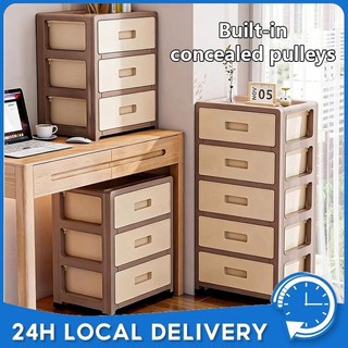 Drawer-style Storage Cabinet Multi-tiered Organizer Movable for Home Use Storage Bedside Table