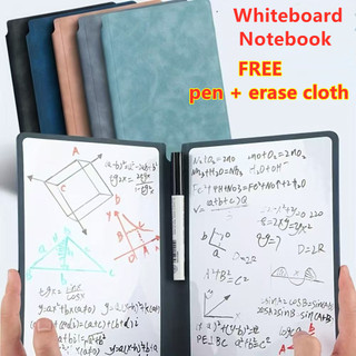 Portable Reusable  DIY Whiteboard Notebook  School Office Supplies A5 Erasable Leather Memo Pad