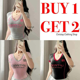 BUY 1 + 2 FREE (TOTAL 3PCS) Christop Clothing Shop V-Neck Y2K Uptianch Love Yourself Statement
