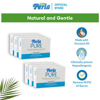 Perla Pure Bar – Natural Bath Soap Set of 6 | Derma-tested, Hypoallergenic Soap Original Scent