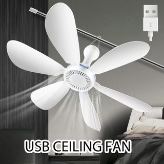 6 Blades USB Ceiling Fan Household Hanging Fan Foldable Portable Ceiling Fan Tent Camping Fan