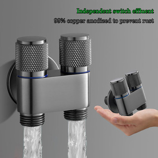 304 Stainless Steel 2 Way Faucet - Multi-Function Standard Spout Angle Valve with Ring