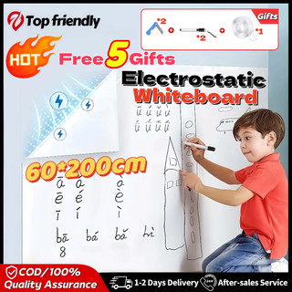 45/60CM Electrostatic Adsorption Whiteboard Wall Stickers Reusable Static Cling Graffiti Whiteboard