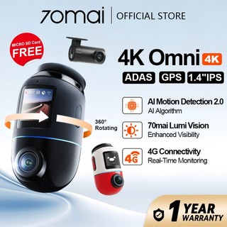 [NEW LAUNCH] 70mai 4K Omni X800-2 Dashcam 4K HDR 360° Rotating Dual-Channel Supported 4G Compatible