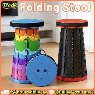 Outdoor Foldable Stool Telescopic Stool Sturdy Portable Plastic Stool Waiting for Retractable Chair