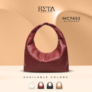 BETA PU Leather Women's Soft Armpit Bag Hobo Handbag Woven Pattern Commuter Bags For Woman MC7652