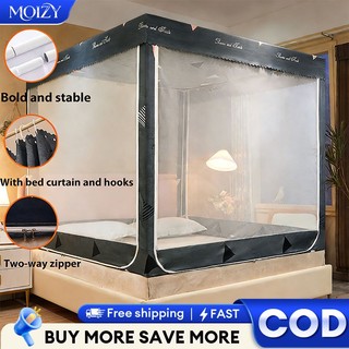 Mosquito Net with curtain family size Fully Enclosed Curtain Top Bed Zipper Mosquito Net Tent