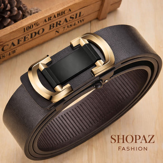 SHOPAZ Unisex Leather Automatic for Men and Women Fit to 54 inches- Plain Luxury and Heavy Duty
