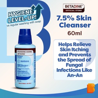 BETADINE® Skin Cleanser 60ml - Antiseptic Cleanser for Hygiene, Fungal & Odor Protection