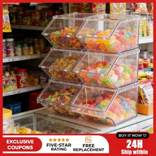 Clear Acrylic organizer box candy organizer box tea bag coffee storage box with Lid Stackable