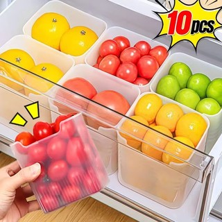 3/5/10PCS Fruit & Veggie Freshness Boxes, Stackable Food Storage Containers, Refrigerator Organizer