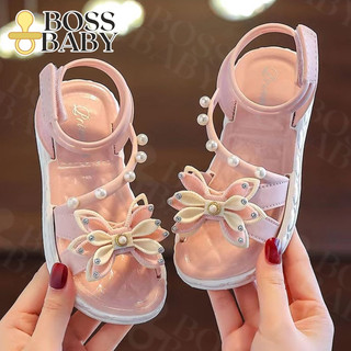 Boss.Baby New Princess Sandals for Kids Girls With Pearls Diamond Floral Breathable Non-Slip Sandal