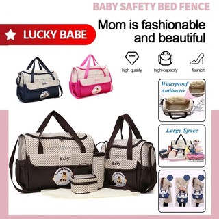 LUCKYBABE Stylish Waterproof Large Capacity Diaper Bag - Multifunctional Mommy & Baby Tote Organizer