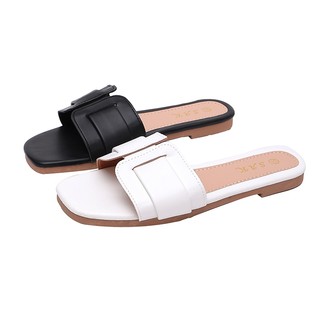 Women's Comfortable Flat Slippers, Round Toe Open Toe Non-slip Slippers, Beach Sandals For Home Outd