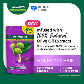 Palmolive Naturals Shampoo - with Olive Oil & Keratin, for Silky Straight Hair, 600ml Refill Pack