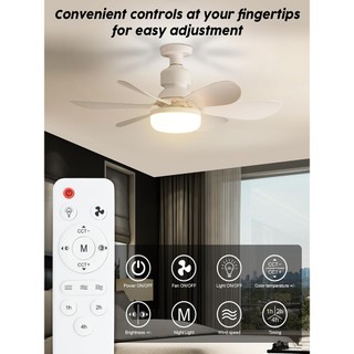 Fandis quiet Ceiling Fan With LED Light With Remote Control 6 Blades 30W40W