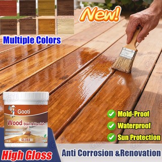 GOOTI High Gloss Wood Stain Wax Oil Paint Anti-Corrosion Wood Furniture Renovation Paint Mold Proof