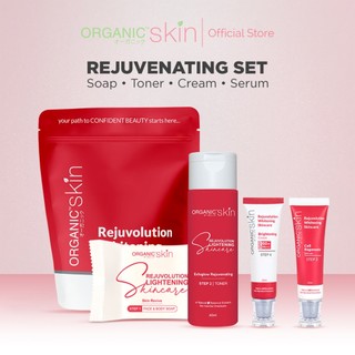Organic Skin Japan Rejuvenate Whitening Kit with Facial Soap, Toner, Face Cream & Serum Rejuv
