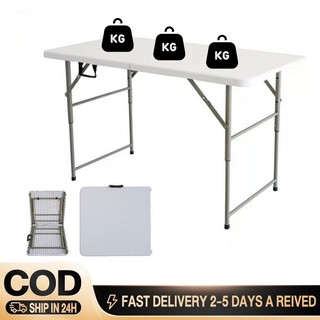 Folding Table 4FT/6FT Heavy Duty Folding Table Lightweight Plastic for Family Gathering & Beach Part