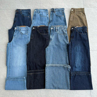 MegaHighwaist NonStretch Flowy ThickDenim WideLeg Pants