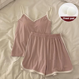 Korean women's sleeveless sleepwear short terno #G001