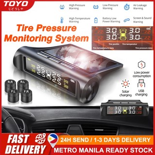 TPMS Car Tire Pressure Alarm Monitor System Auto Security Alarm Systems + 4 External Sensors TOYO