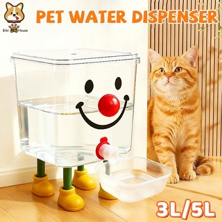 3/5L Pet Automatic Water Dispenser Pet Feeder Transparent Large Capacity Pet Water Bottle