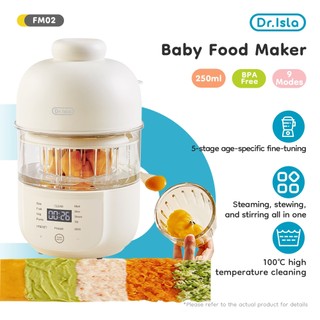 Dr.isla FM02 Baby Food Blender 250ml Glass Cooking Cup with 6 Blades Ideal for Blending and Cooking