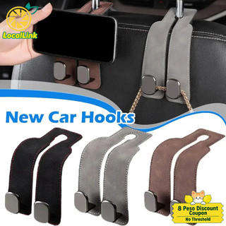 Car Back Seat Hooks Suede Metal Headrest Hanging Holder Storage Hanger Interior Accessories