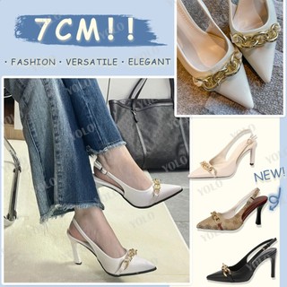 Korean Fashion Pointed High Heels For Women Sandals With Heels White Shoes