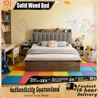 Siold Wood Bed Upholstered Storage Bed Queen/Double/King Size Large Size Bed Frame With Drawers