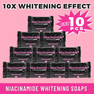 10PCS  NIACINAMIDE SOAP 10X WHITENING ANTI AGING FOR ALL SKIN TYPES OFFICIAL BEST SELLING