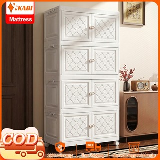 Kabi Foldable Cabinet Organizer Plastic Clothes Storage Box with Universal Wheels  For Clothes Toys