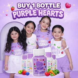 PURPLE HEARTS - 1Bottle Collagen, Lutein, Veggies vitamin c and Antioxidant supplements for kids and