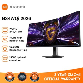 [3 Years Warranty] Xiaomi 34 Inch Curved Gaming Monitor G34i WQHD 180Hz Refresh Rate Low Blue Light
