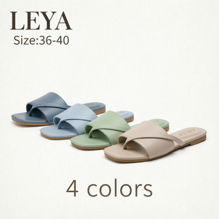 LEYA Korean Square Toe Classy Flat Sandal for Women #931
