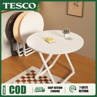 TESCO Round /Square Folding Table 60/70/80cm Nordic Marble Home Dining Table
