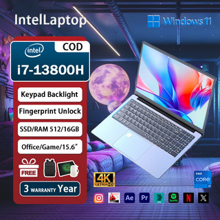 2026 Brand New 15.6" Gaming Laptop i7 RAM DDR4 16G SSD 512GB  Fingerprint Unlock Windows11