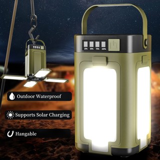 Super Bright Foldable Solar LED Camping Light USB Rechargeable Tent & Emergency Outdoor Lamp