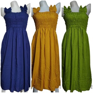 Challis Raffled Plain Maternity Dress for Women