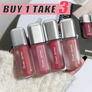 【FALSH BUY 1 TAKE 3 】Owen James Dark Color Series Matte and Long-lasting Velvet Lip Gloss Nature