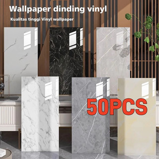 50PCS Waterproof PVC Marble Wall Stickers 30x30cm Self Adhesive Wallpaper Imitation Tile Home Decor