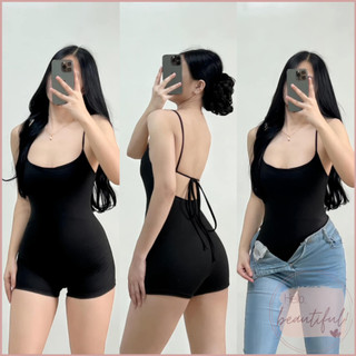 Hello Beautiful Shuvee Bodysuit Cotton Backless Selftie Spaghetti Strap Bodysuit Double Lining Front