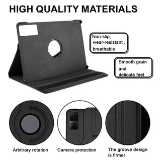เคสหมุนได้ 360° For RedMi Pad SE 8.7/11/Pro 12.1/Pad2 11.5 ฝาหลัง PC แข็งแบบตั้งได้ หนัง PU