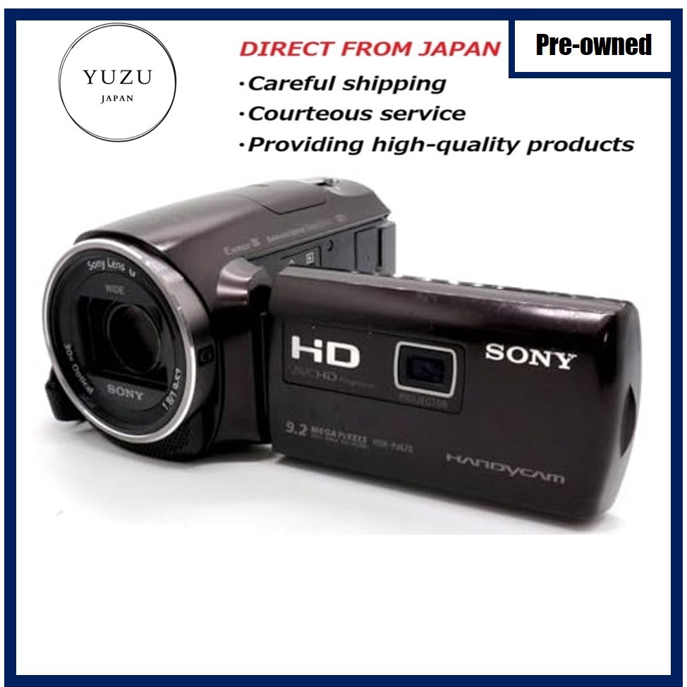 Pre-owned Product Sony HDR-PJ670 Bordeaux Brown Handycam w/ Built-in Projector & Balanced Optical SteadyShot From Japan