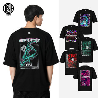 INSPI Neon Streetwear Oversized for Men and Woman Roundneck Graphic Shirt Boxy Fit Tops Collection