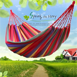 Big Size Portable hammock duyan Outdoor camping Hammock with Cotton Rope Canvas Storage Bag