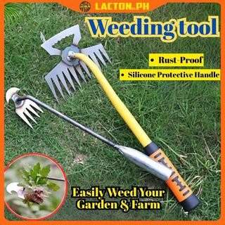 11 Teeth Steel Gardening Tools Weeding Uprooting Tool Dual Purpose Forged Flower pot weeder 50cm